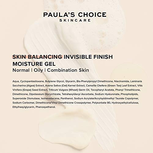 Paula’s Choice Skin Balancing Gel Hidratante Facial - Crema de Noche Reduce los Poros Dilatados y los Puntos Negros - con Niacinamida - Pieles Mixtas a Grasas - 60 ml