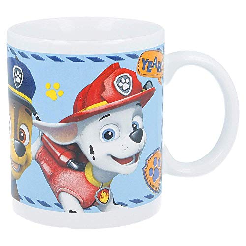 Paw Patrol Taza Ceramica 325ml en Caja de Regalo Patrulla Canina 'Boy Icons' (76726), No Aplica, Negro