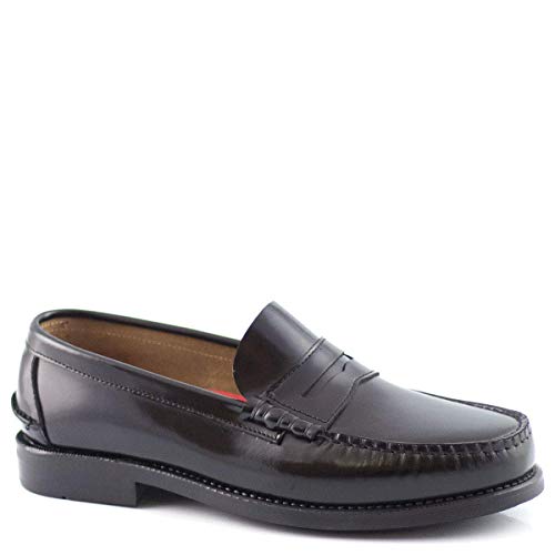 PAYMA - Mocasin Castellano de Piel para Hombre. Hechos en España. Zapato Clasico Antifaz y Borlas para Caballero. Piso de Goma Muy Flexible. Piel Antiarrugas. Antideslizante