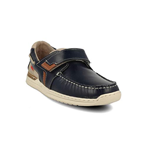 PAYMA - Zapatos Casual Hombre de Piel. Náuticos Deportivos. Plantilla e Interior Acolchado. Piso de Goma. Cierre Cordones o Velcro. Marrón y Azul Marino. Tallas Grandes