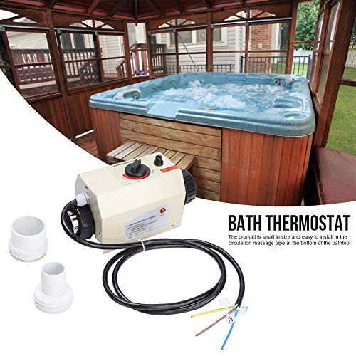 Pbzydu Termostato de Calentador de Piscina de 3KW, Mini termostato de Calentador de Agua a Prueba de Agua para bañera de hidromasaje(UE)