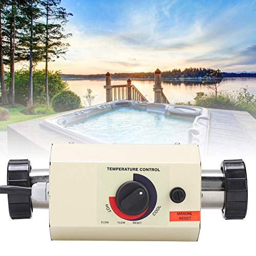 Pbzydu Termostato de Calentador de Piscina de 3KW, Mini termostato de Calentador de Agua a Prueba de Agua para bañera de hidromasaje(UE)