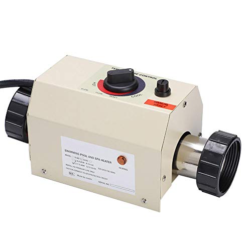 Pbzydu Termostato de Calentador de Piscina de 3KW, Mini termostato de Calentador de Agua a Prueba de Agua para bañera de hidromasaje(UE)