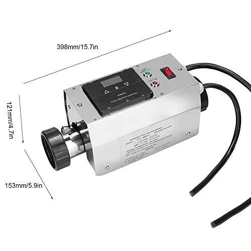Pbzydu Termostato de Calentador de Piscina de 3KW, termostato de Calentador de Agua a Prueba de Agua Digital Inteligente de Acero Inoxidable para bañera de hidromasaje(UE)