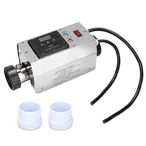 Pbzydu Termostato de Calentador de Piscina de 3KW, termostato de Calentador de Agua a Prueba de Agua Digital Inteligente de Acero Inoxidable para bañera de hidromasaje(UE)