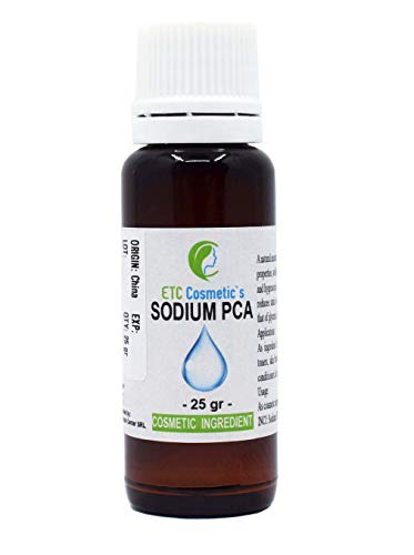 PCA de sodio - 25 ml - utilizado en muchos productos cosméticos para el cuidado de la piel o el cabello, como cremas, lociones, champús, acondicionadores, lacas para el cabello, acondicionadores