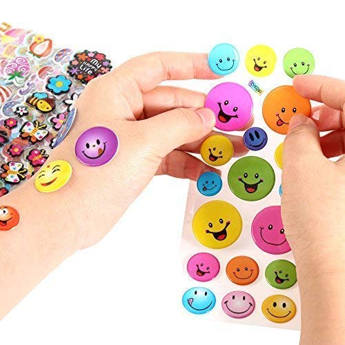Pegatinas 3D para Niños de Purple Ladybug - Lote de 40 Hojas Diferentes y Más de 950 Stickers Infantiles - Animales, Letras, Números, Calcomanías Emoji! Muestra Gratuita Incluída