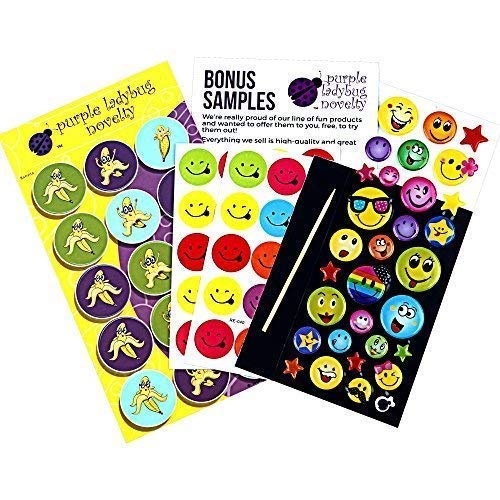 Pegatinas 3D para Niños de Purple Ladybug - Lote de 40 Hojas Diferentes y Más de 950 Stickers Infantiles - Animales, Letras, Números, Calcomanías Emoji! Muestra Gratuita Incluída
