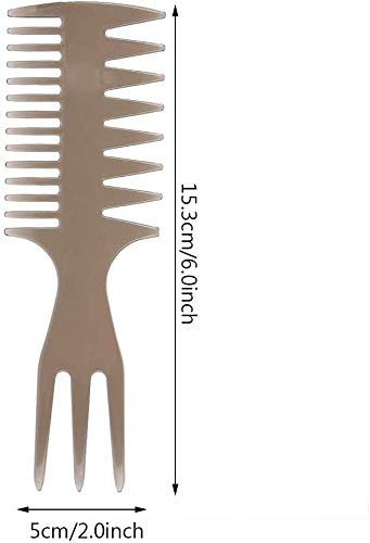 Peine para hombres, Dientes anchos y Herramienta de peluquería de horquilla para alisar bigotes y peinados con aceite(#2)