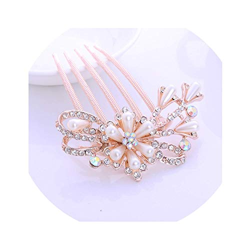 Peineta de cinco dientes con diseño de flores coreanas para el pelo, accesorios para el cabello, accesorios para el pelo, joyería de viaje, peineta para novia, flor, cinco pétalos