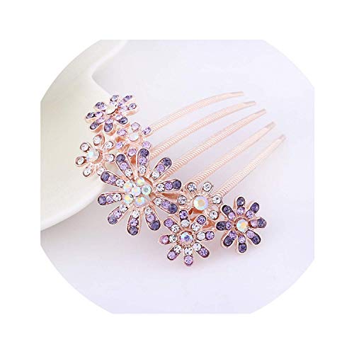 Peineta de cinco dientes con diseño de flores coreanas para el pelo, accesorios para el cabello, accesorios para el pelo, joyería de viaje, peineta para novia, flor, cinco pétalos