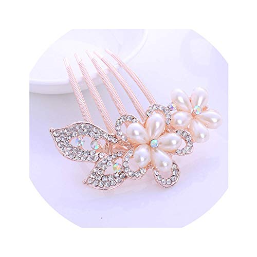 Peineta de cinco dientes con diseño de flores coreanas para el pelo, accesorios para el cabello, accesorios para el pelo, joyería de viaje, peineta para novia, flor, cinco pétalos