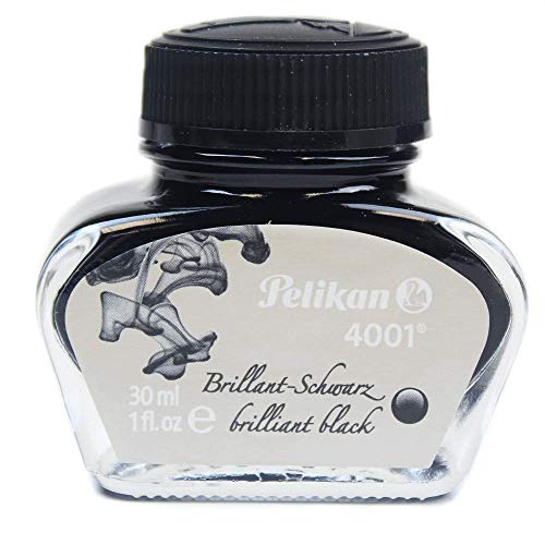 Pelikan 301051 - Tinta para pluma estilográfica 4001, frasco de vidrio de 30 ml, color Negro