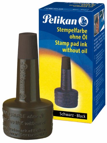 Pelikan 351197 - Tinta de sello 4K sin ACeite, 28 ml, adecuado para todos los sellos de oficina, negro