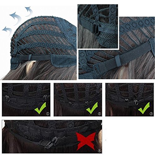 Peluca corta Recta Ondulado Rubio Destacar Cabello Pelucas llenas Fiesta diaria