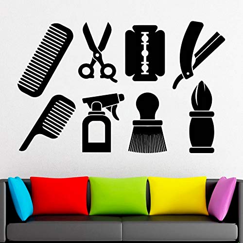 Peluquería calcomanías de pared salón de belleza decoración de ventana pegatinas vinilo mujer estilo de peinado diseño de cabello salón de belleza decoración cartel