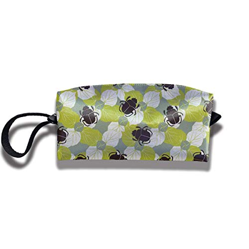 Pencil Bag Makeup Bag Beetle with Leaves Tolietry Bags Women Cosmetic Bag Multifuncition Zipper