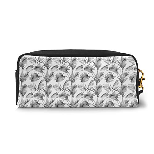 Pencil Case Pen Bag Pouch Stationary,Tropical Palm Leaves Botanical Exotic Jungle Hawaiian Rainforest Pattern,Small Makeup Bag Coin Purse