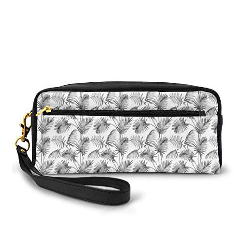 Pencil Case Pen Bag Pouch Stationary,Tropical Palm Leaves Botanical Exotic Jungle Hawaiian Rainforest Pattern,Small Makeup Bag Coin Purse