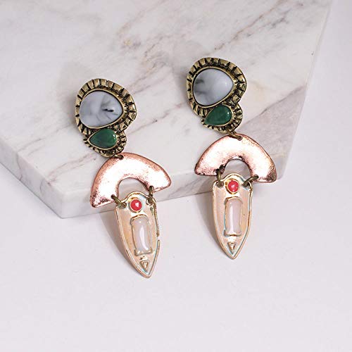 Pendientes de conchas marinas geométricas vintage, bodas, fiestas, joyas, regalos navideños, granito,pendientes mujer,Pendientes de bisutería baratos,Prevenir alergias,Libre de níquel