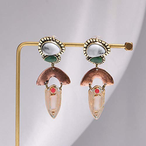 Pendientes de conchas marinas geométricas vintage, bodas, fiestas, joyas, regalos navideños, granito,pendientes mujer,Pendientes de bisutería baratos,Prevenir alergias,Libre de níquel