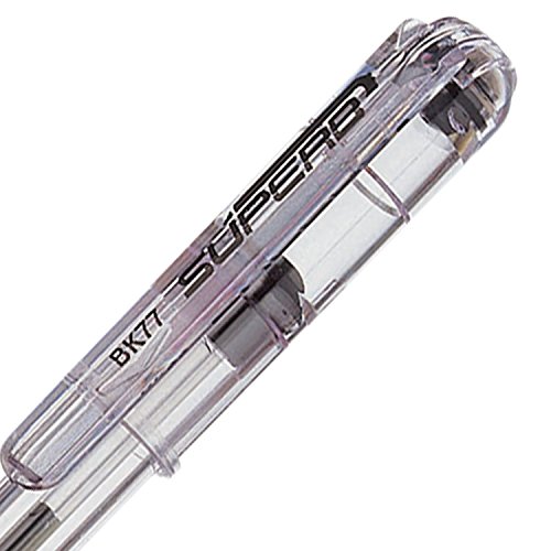 Pentel Superb BK77-A - Pack de 12 Bolígrafos con tinta a base de aceite y punta de 0,7 mm , color Negro