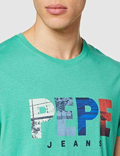Pepe Jeans Edison Camiseta, Verde (Middle Green 631), Small para Hombre