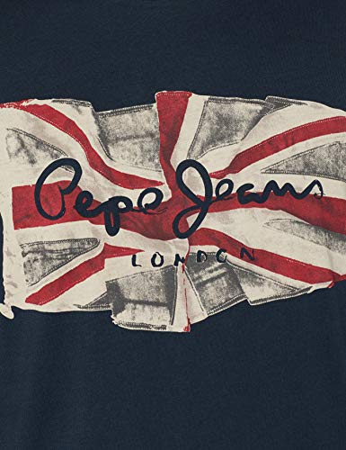 Pepe Jeans Flag Logo LS Camiseta, (Dulwich 594), X-Large para Hombre