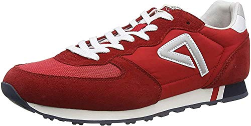 Pepe Jeans London Klein Archive Washed, Zapatillas para Hombre, Rojo (Factory Red 220), 46 EU