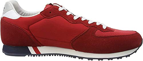 Pepe Jeans London Klein Archive Washed, Zapatillas para Hombre, Rojo (Factory Red 220), 46 EU