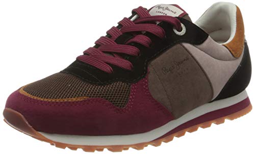 Pepe Jeans London Verona W Multi Zapatillas para Mujer , Rojo ( 286BURNT RED ) , 38 EU