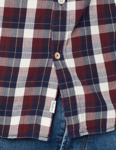 Pepe Jeans Roger Camisa, (Wine 490), Large para Hombre