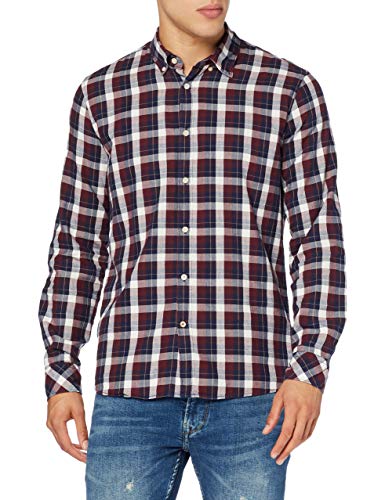 Pepe Jeans Roger Camisa, (Wine 490), Large para Hombre