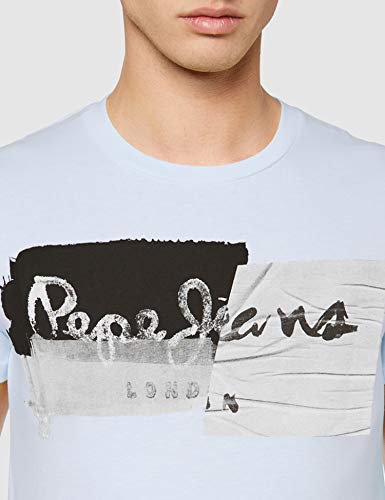 Pepe Jeans Stepney Camiseta, Azul (Light Blue 501), Large para Hombre