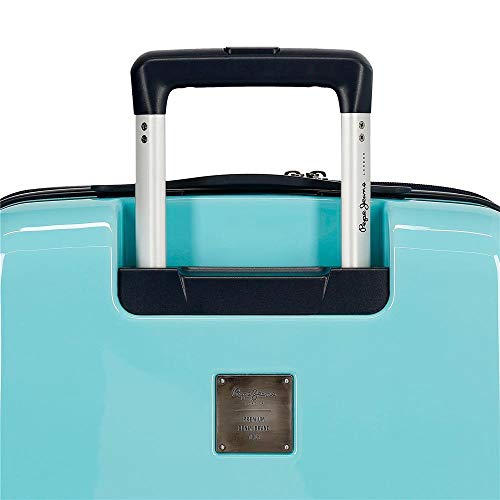 Pepe Jeans Taking Off - Maleta de Cabina Rígida, 55 cm, Turquesa