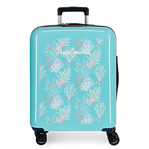 Pepe Jeans Taking Off - Maleta de Cabina Rígida, 55 cm, Turquesa