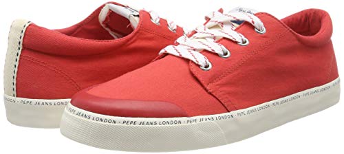 Pepe Jeans Traveller Basic Man, Zapatillas para Hombre, Rojo Red 255, 45 EU