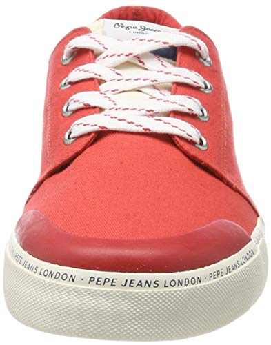 Pepe Jeans Traveller Basic Man, Zapatillas para Hombre, Rojo Red 255, 45 EU