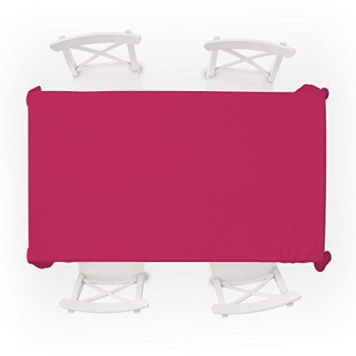 Perfect Textil Mantel Mesa Rectangular Color Liso de Poliéster Lavable Ideal para Las Mesas de Buffet Plegables, Mesas de Picnic al Aire Libre y Mesas de Comedor y Cocina (Rosa, 150x200cm)