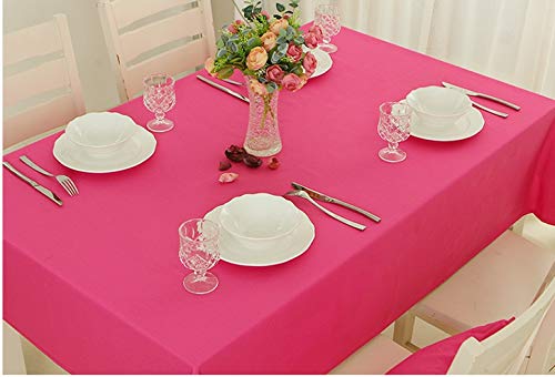Perfect Textil Mantel Mesa Rectangular Color Liso de Poliéster Lavable Ideal para Las Mesas de Buffet Plegables, Mesas de Picnic al Aire Libre y Mesas de Comedor y Cocina (Rosa, 150x200cm)