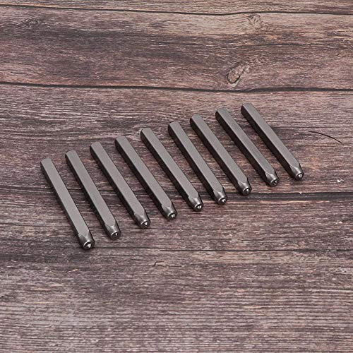 Perforadora de Acero al Carbono, Alfabeto / 1-9 Números Perforación Sello de Metal Orificio de perforación Herramienta de Conjunto de perforación Conjunto de perforación (Impresión Digital 2mm.)