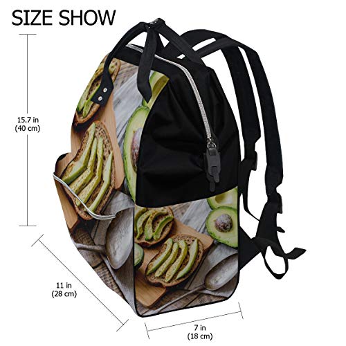 Perfumado y atractivo aguacate Bolsas de pañales de gran capacidad Mamá Mochila Múltiples funciones Bolso de lactancia Bolso de mano para niños Cuidado del bebé Viajes Mujeres diarias