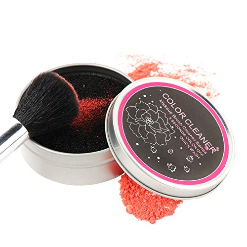 Pergrate Brocha para Maquillaje Esponja Limpiador Removedor Sombra de Ojos Colorete Polvo Seco Limpiar Caja