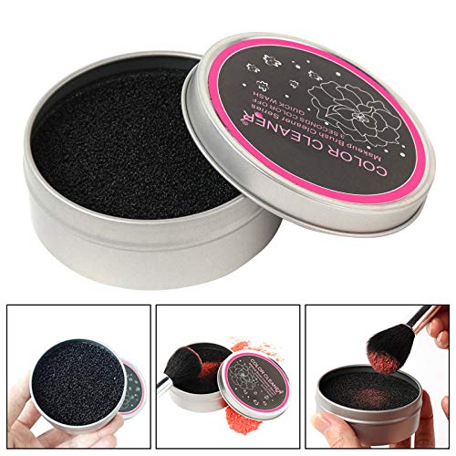 Pergrate Brocha para Maquillaje Esponja Limpiador Removedor Sombra de Ojos Colorete Polvo Seco Limpiar Caja