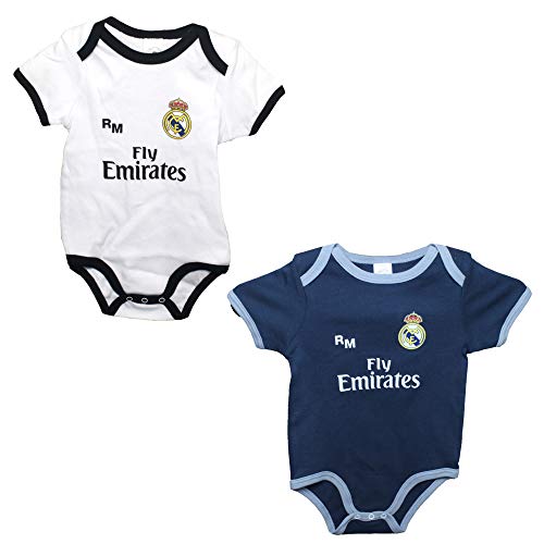 Personalizador Set 2 Body Real Madrid Niños - Producto Oficial - Temporada 2018/2019 (6 Meses)