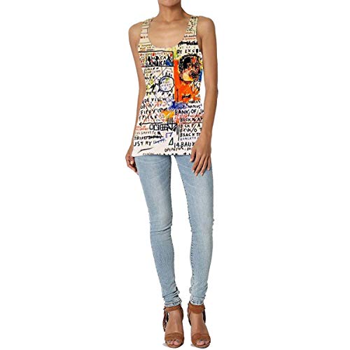 PerterOne J-EAN M-Ichel Bas-Quiat 50 Cent Pi-Ece Camiseta sin Mangas con Estampado 3D para Mujer