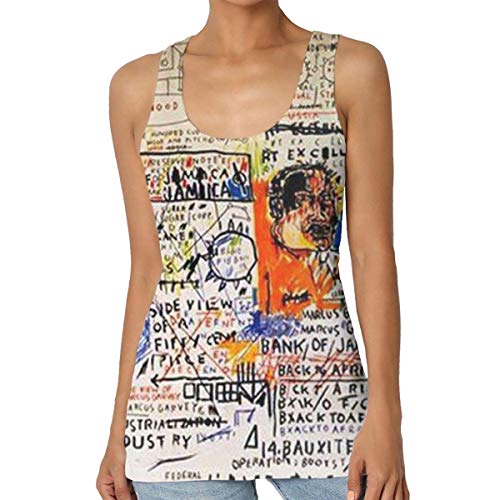 PerterOne J-EAN M-Ichel Bas-Quiat 50 Cent Pi-Ece Camiseta sin Mangas con Estampado 3D para Mujer