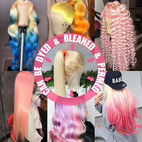 Peruano 613 Rubio Encaje frente peluca recta miel rubia del pelo humano Pelucas para las mujeres pre arrancado con el pelo del bebé 150% densidad 13x4 rubio Queen Plus pelo