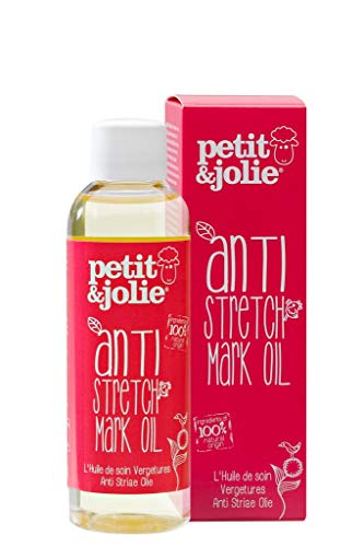 Petit&Jolie aceite anti marcas y estrias 100ml -No. 1 para estrías del embarazo, todo natural, probado y certificado