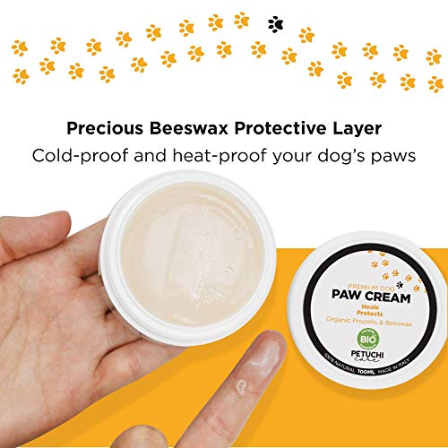 PETUCHI Bálsamo Bio para Almohadillas de Perros; Desinfecta, Cura y Protege Patas Agrietadas y Secas; 100% Natural; 100ml